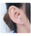 Heart Shaped Silver Ear Stud STS-5308